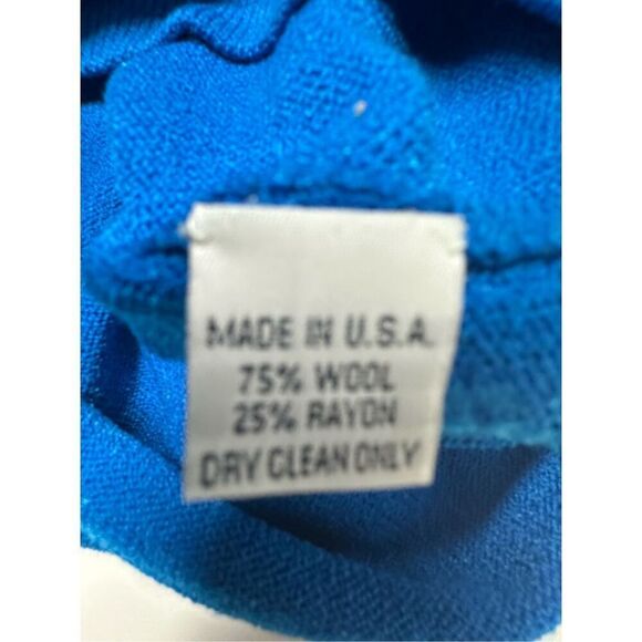 Vintage ALNORAL By Al Spokavicius Women’s Blue Knit Dress ress Size S Wool Blend - Picture 13 of 14